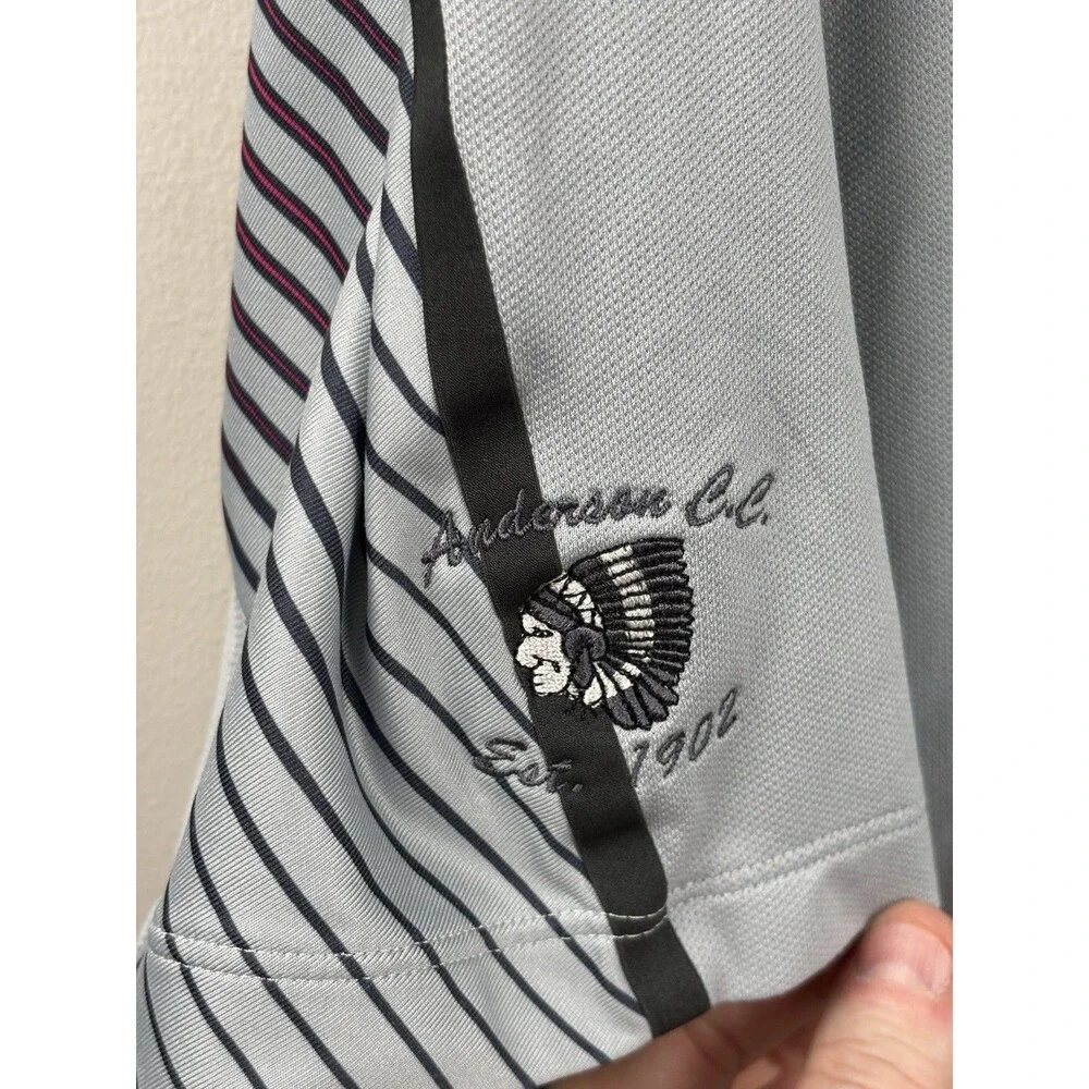 Nike Golf TW Tiger Woods Collection Dri-Fit XL Gray Polo - Snap Buttons